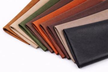 Koženka v metráži – Umělá kůže pro čalounění i doplňky - Vzorník Koženka - Oranžová tmavá skořice